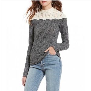 Free people snowflake sweater crochet thermal XS